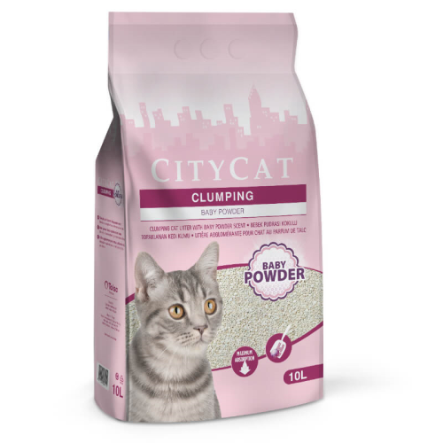 Nisip pentru pisici City Cat Clump White B Powder 10L/8,5 kg