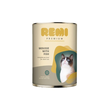Hrana umeda pentru pisici Remi Premium Mousse cu Peste 400g