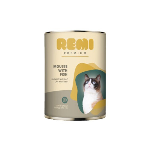 Hrană umedă pentru pisici Remi Premium Mousse cu Pește 400 g