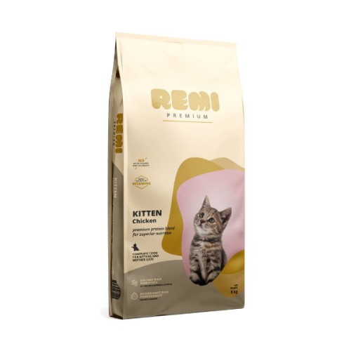 Hrană uscată pentru pisici Remi Premium Kitten cu Pui 8 kg