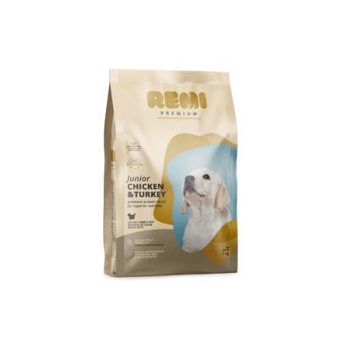 Hrană uscată pentru câini Remi Premium Junior Medium&Large Breed cu Pui și Curcan 1 kg