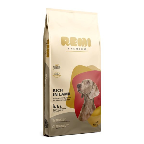 Hrană uscată pentru câini Remi Premium Premium All Sizes cu Miel 12,5 kg