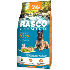 Hrana uscata pentru caini Rasco Premium Adult Medium, cu Pui şi Orez 15 kg