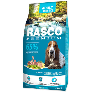 Hrana uscata pentru caini Rasco Premium Adult, cu Miel şi Orez 15 kg
