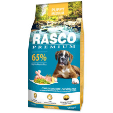 Hrana uscata pentru caini Rasco Premium Puppy Medium, cu Pui şi Orez 15 kg