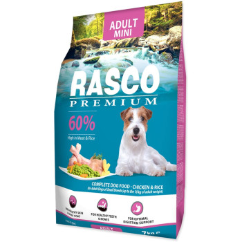 Hrana uscata pentru caini Rasco Premium Adult Mini, cu Pui şi Orez 7 kg 