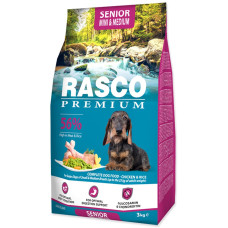 Hrana uscata pentru caini Rasco Premium Senior Mini & Medium, cu Pui şi Orez 3 kg