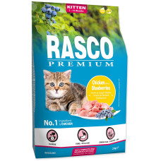 Hrana uscata pentru pisici Rasco Premium Kitten Pui&Afine 2 kg