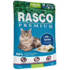 Hrana umeda pentru pisici Rasco Premium Sterilized Cod&Spirulina 85 gr