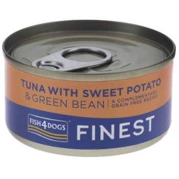 Hrana umeda pentru caini Fish2Dogs Finest Conserva Ton&Cartof Dulce&Fasole verde 85 gr