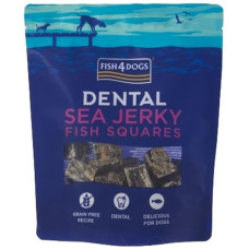 FISH4DOGS Dental Sea Recompensă pentru câini, pătrăţel din piele de peşte alb 115g