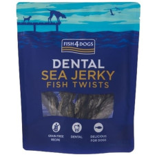 FISH4DOGS Dental Sea Recompensă pentru câini, rulou răsucit din piele de peşte alb 100g