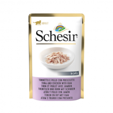Hrana umeda pentru pisici Schesir cu ton pui si sunca 85 g