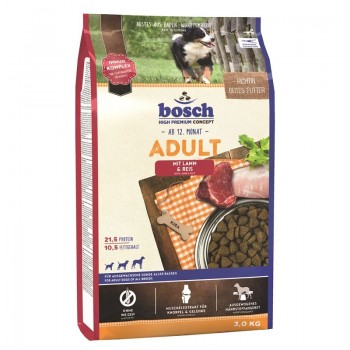 Hrana uscata pentru caini Bosch Adult cu miel si orez 3 kg