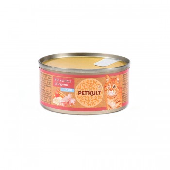 Hrana umeda pentru pisici Petkult Kitten cu pui 80 gr