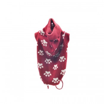 Pulover rosu tricotat pentru caini Vesto M 28 cm