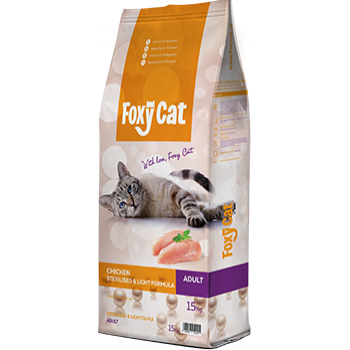 Hrana uscata pentru pisici Foxy Cat Sterilizat cu pui 15 kg