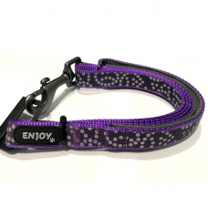 Lesa violet pentru caini reflectorizanta din nylon si neopren Enjoy 2x120 cm