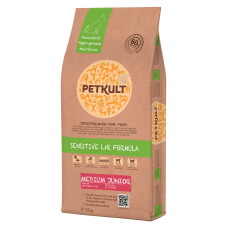 Hrana uscata pentru caini Petkult Sensitive Medium Junior cu miel si orez 12 kg